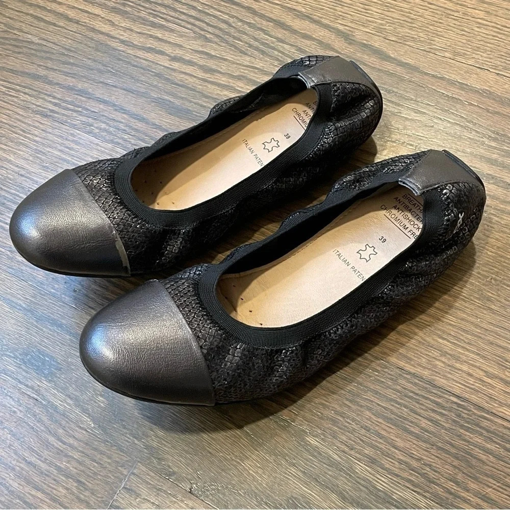 Geox Respira Piuma Ballet Flats Snakeskin Leather EU 39 US 6